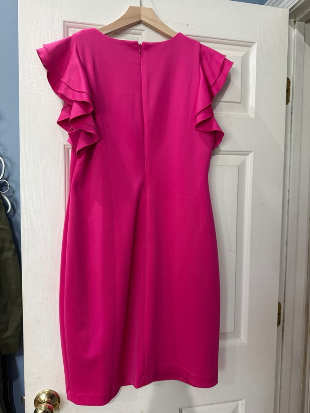 Tommy Hilfiger Fuchsia Ruffle Sleeve Mini Dress - Picture 3 of 3